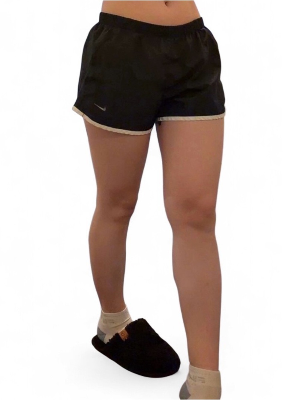 Nike Black Athletic Running Shorts with White Trim + FREE Squishy Cube